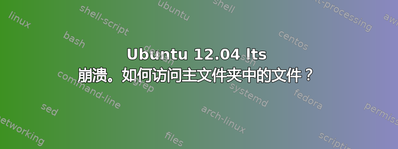 Ubuntu 12.04 lts 崩溃。如何访问主文件夹中的文件？