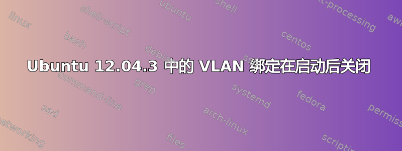 Ubuntu 12.04.3 中的 VLAN 绑定在启动后关闭