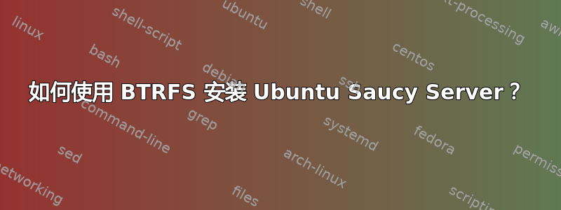 如何使用 BTRFS 安装 Ubuntu Saucy Server？