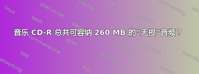 音乐 CD-R 总共可容纳 260 MB 的“无损”音频？