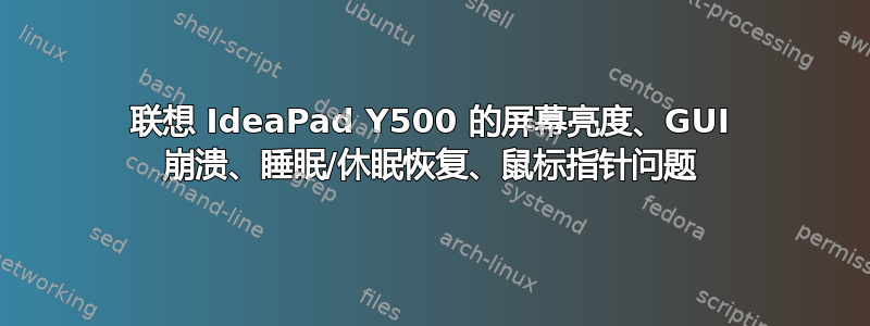 联想 IdeaPad Y500 的屏幕亮度、GUI 崩溃、睡眠/休眠恢复、鼠标指针问题