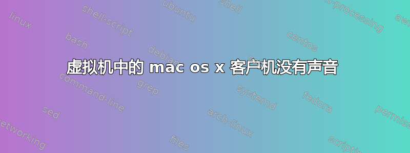 虚拟机中的 mac os x 客户机没有声音