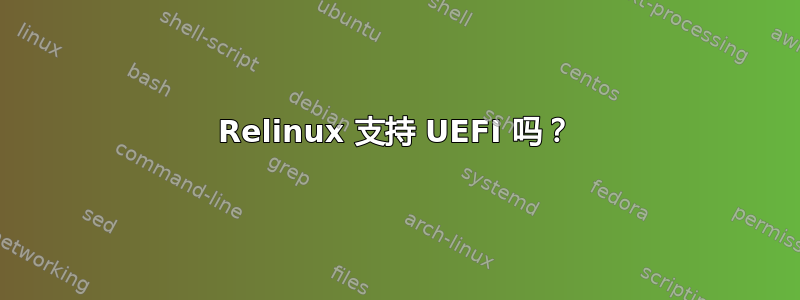 Relinux 支持 UEFI 吗？