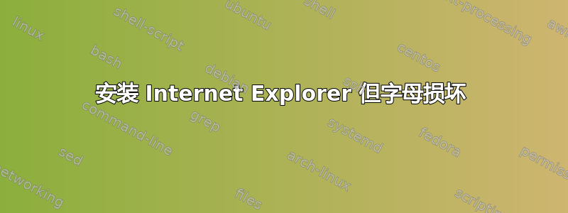 安装 Internet Explorer 但字母损坏