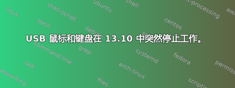 USB 鼠标和键盘在 13.10 中突然停止工作。