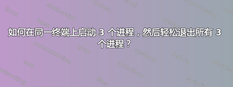 如何在同一终端上启动 3 个进程，然后轻松退出所有 3 个进程？