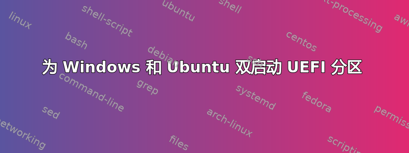 为 Windows 和 Ubuntu 双启动 UEFI 分区