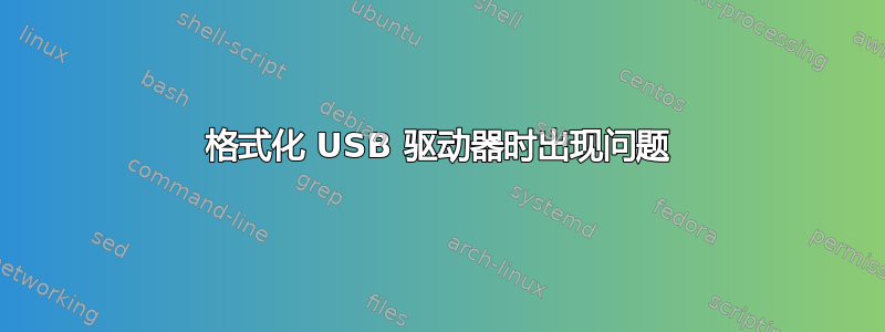 格式化 USB 驱动器时出现问题