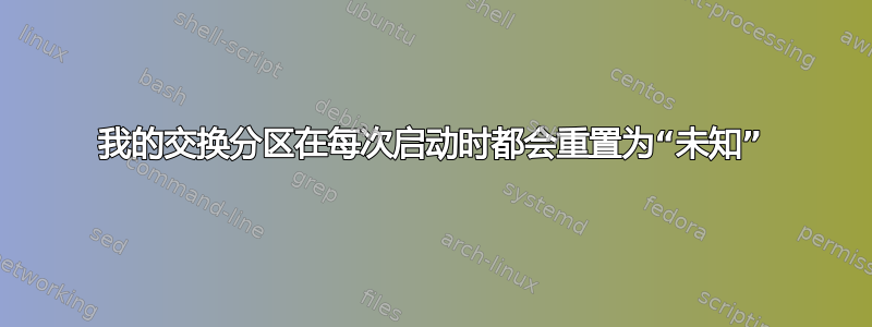 我的交换分区在每次启动时都会重置为“未知”