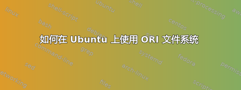 如何在 Ubuntu 上使用 ORI 文件系统