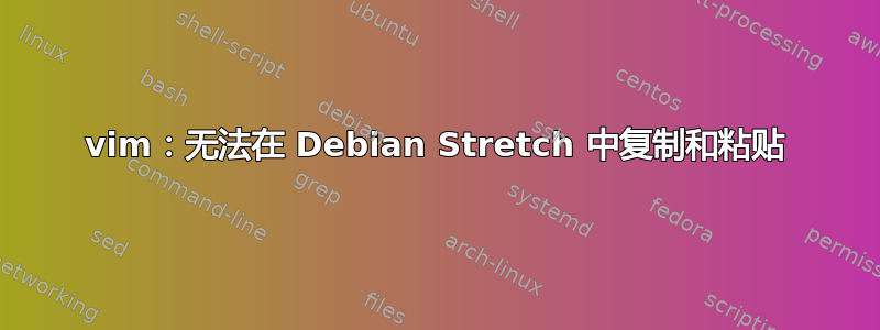 vim：无法在 Debian Stretch 中复制和粘贴