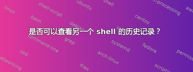 是否可以查看另一个 shell 的历史记录？