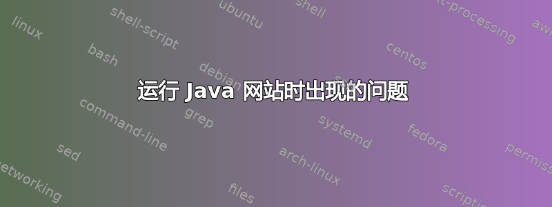 运行 Java 网站时出现的问题