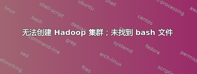 无法创建 Hadoop 集群；未找到 bash 文件