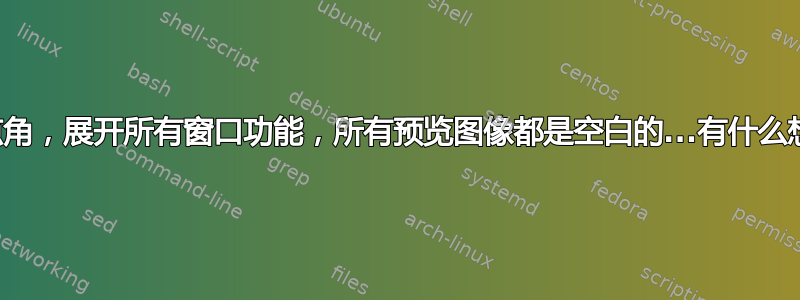 使用热点角，展开所有窗口功能，所有预览图像都是空白的...有什么想法吗？