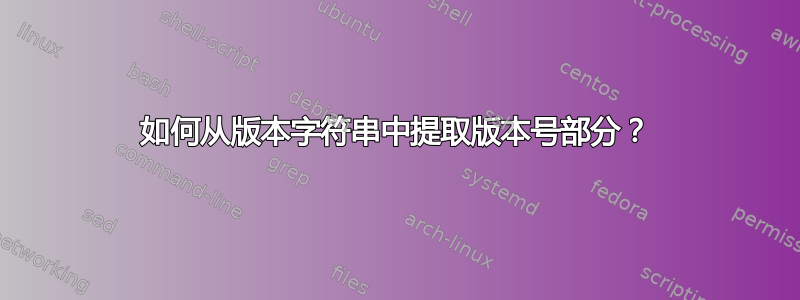 如何从版本字符串中提取版本号部分？