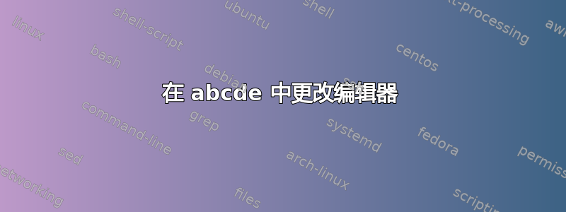 在 abcde 中更改编辑器