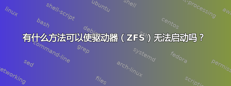 有什么方法可以使驱动器（ZFS）无法启动吗？