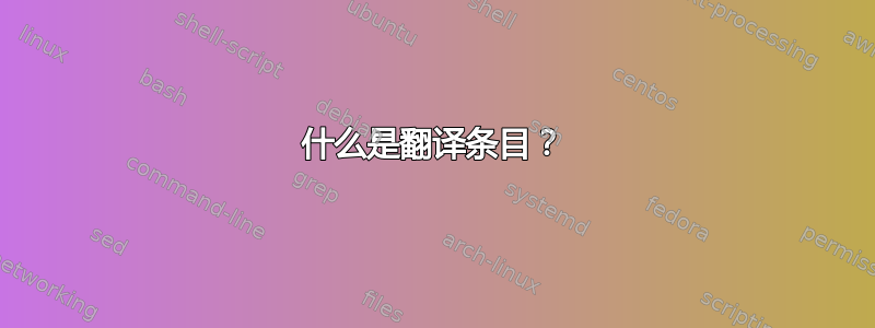 什么是翻译条目？