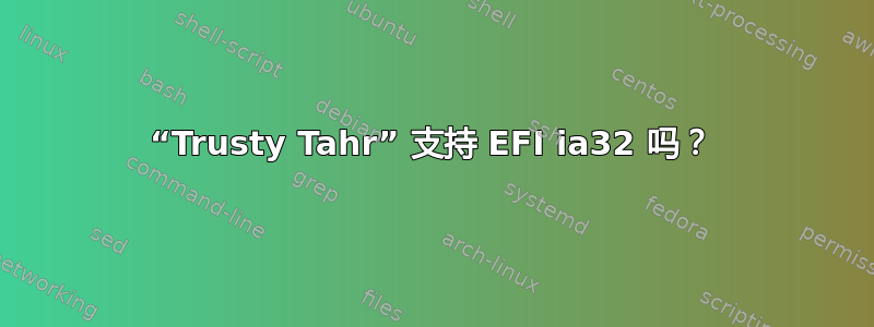 “Trusty Tahr” 支持 EFI ia32 吗？