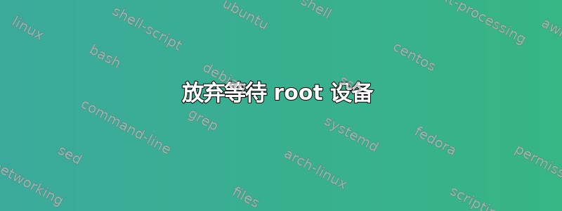 放弃等待 root 设备