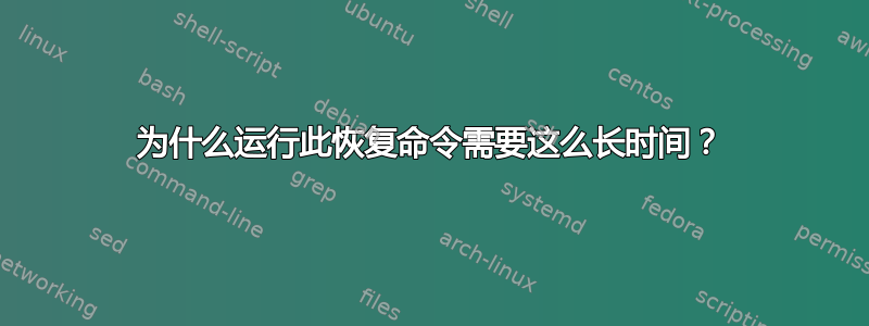 为什么运行此恢复命令需要这么长时间？