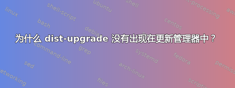 为什么 dist-upgrade 没有出现在更新管理器中？