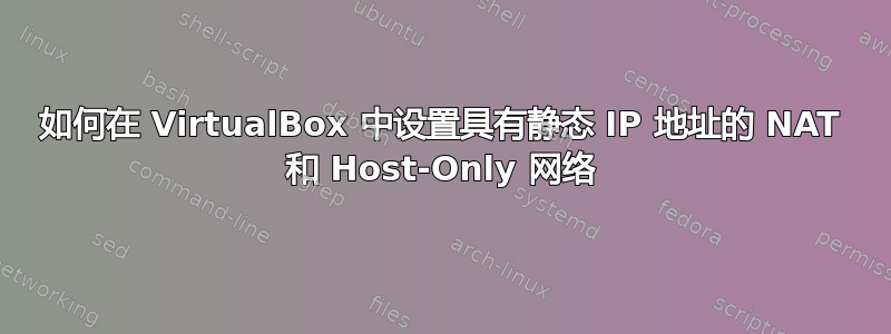 如何在 VirtualBox 中设置具有静态 IP 地址的 NAT 和 Host-Only 网络