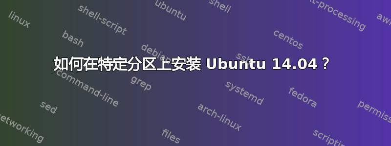 如何在特定分区上安装 Ubuntu 14.04？