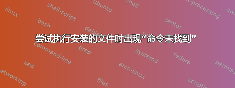 尝试执行安装的文件时出现“命令未找到”