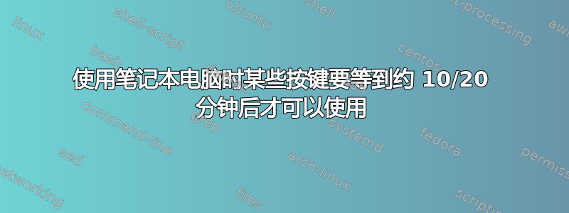 使用笔记本电脑时某些按键要等到约 10/20 分钟后才可以使用