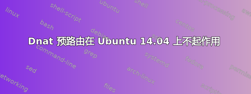 Dnat 预路由在 Ubuntu 14.04 上不起作用