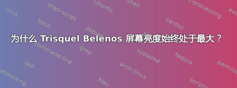 为什么 Trisquel Belenos 屏幕亮度始终处于最大？