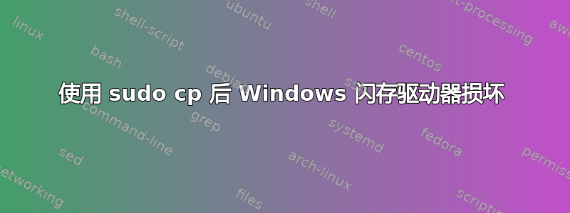 使用 sudo cp 后 Windows 闪存驱动器损坏