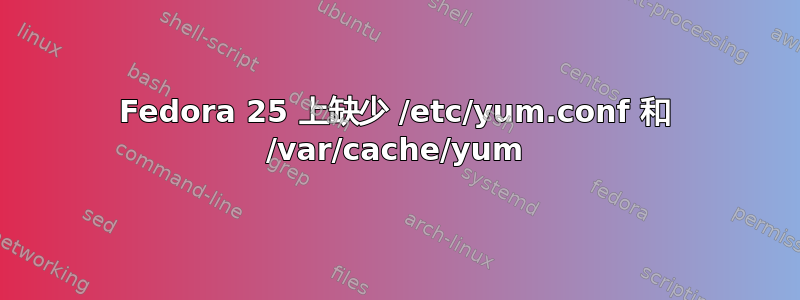 Fedora 25 上缺少 /etc/yum.conf 和 /var/cache/yum