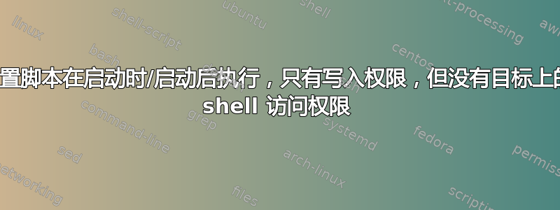 设置脚本在启动时/启动后执行，只有写入权限，但没有目标上的 shell 访问权限