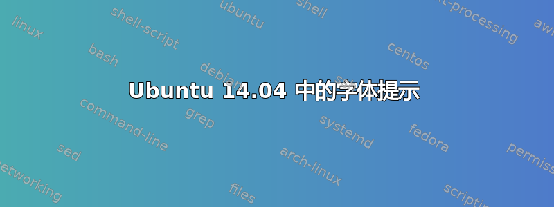 Ubuntu 14.04 中的字体提示