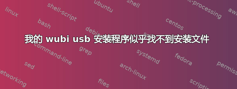 我的 wubi usb 安装程序似乎找不到安装文件