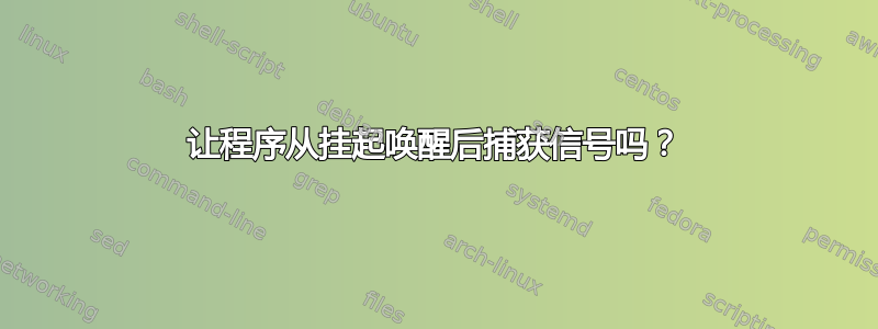 让程序从挂起唤醒后捕获信号吗？