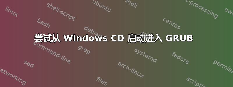 尝试从 Windows CD 启动进入 GRUB 