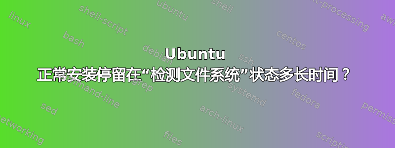 Ubuntu 正常安装停留在“检测文件系统”状态多长时间？