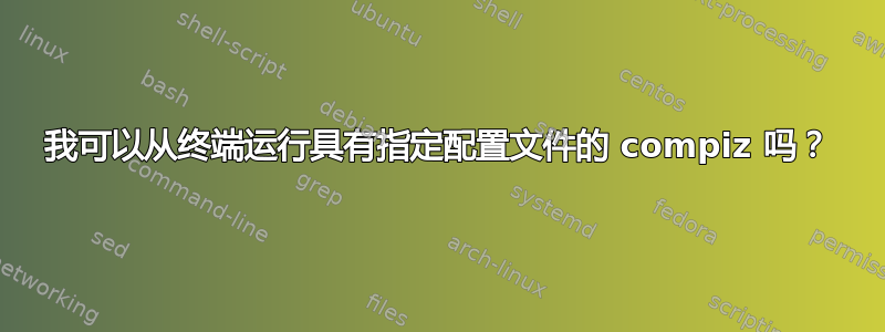 我可以从终端运行具有指定配置文件的 compiz 吗？