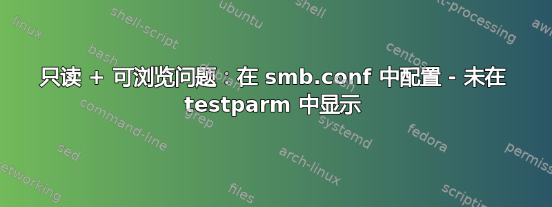 只读 + 可浏览问题：在 smb.conf 中配置 - 未在 testparm 中显示