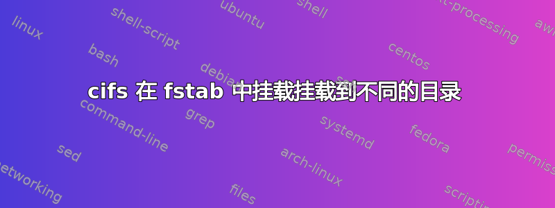 cifs 在 fstab 中挂载挂载到不同的目录