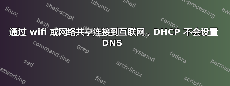 通过 wifi 或网络共享连接到互联网，DHCP 不会设置 DNS 