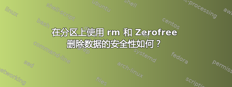 在分区上使用 rm 和 Zerofree 删除数据的安全性如何？