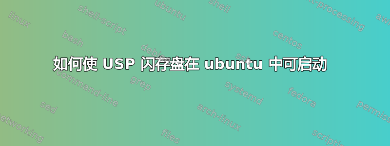 如何使 USP 闪存盘在 ubuntu 中可启动 