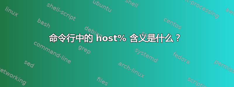 命令行中的 host% 含义是什么？