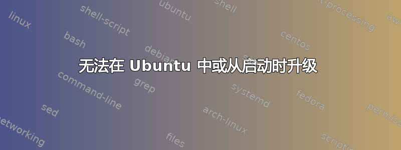 无法在 Ubuntu 中或从启动时升级