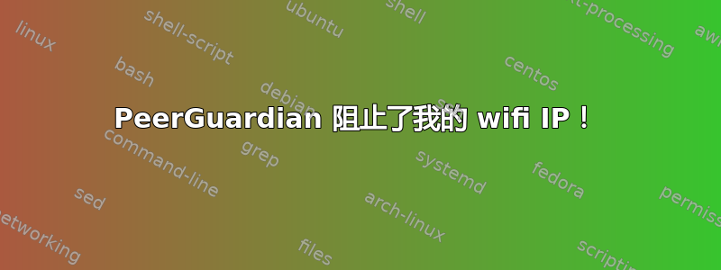 PeerGuardian 阻止了我的 wifi IP！